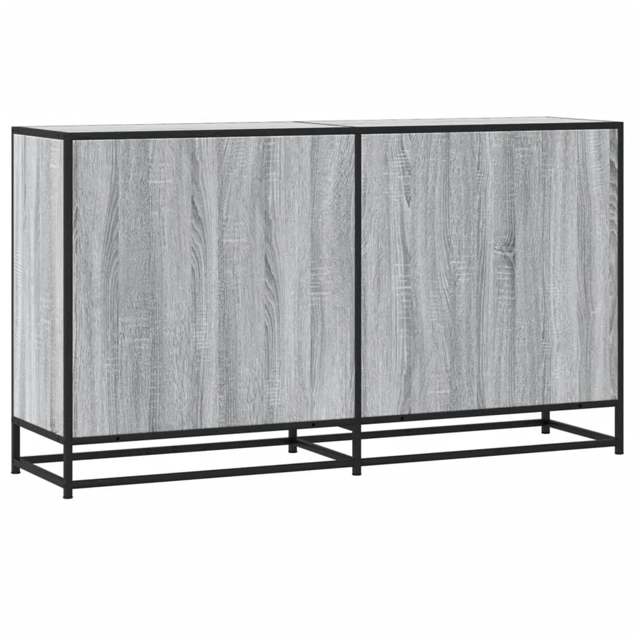 Buffet sonoma gris 134x35x76 cm bois d'ingénierie - 6