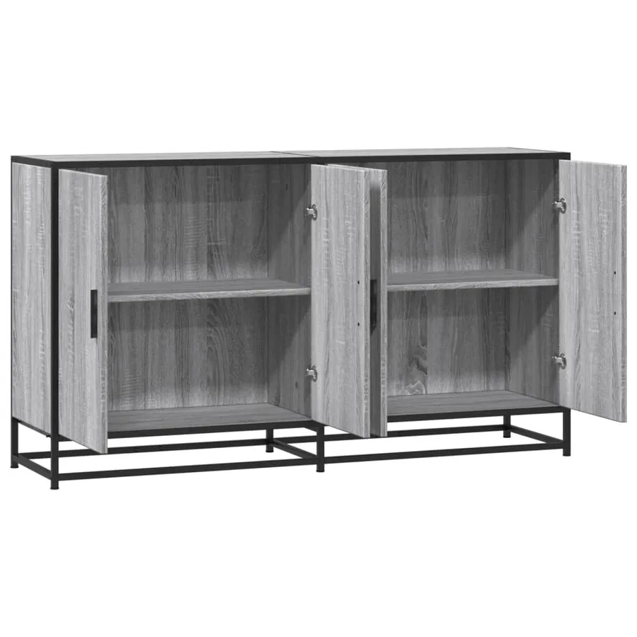 Buffet sonoma gris 134x35x76 cm bois d'ingénierie - 7