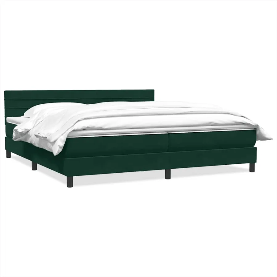 Sommier à lattes de lit et matelas vert foncé 180x210cm velours - 2