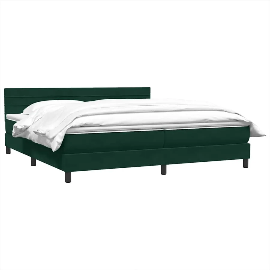 Sommier à lattes de lit et matelas vert foncé 180x210cm velours - 3