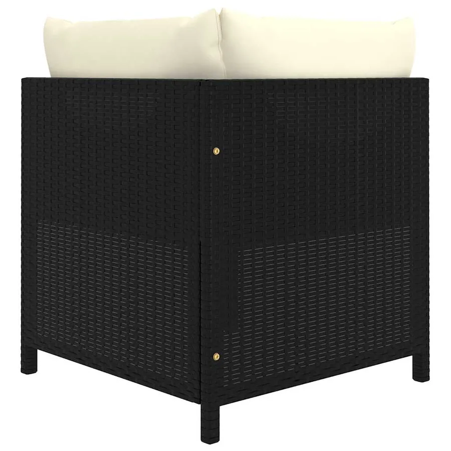 Salon de jardin 10 pcs avec coussins Résine tressée Noir - 14