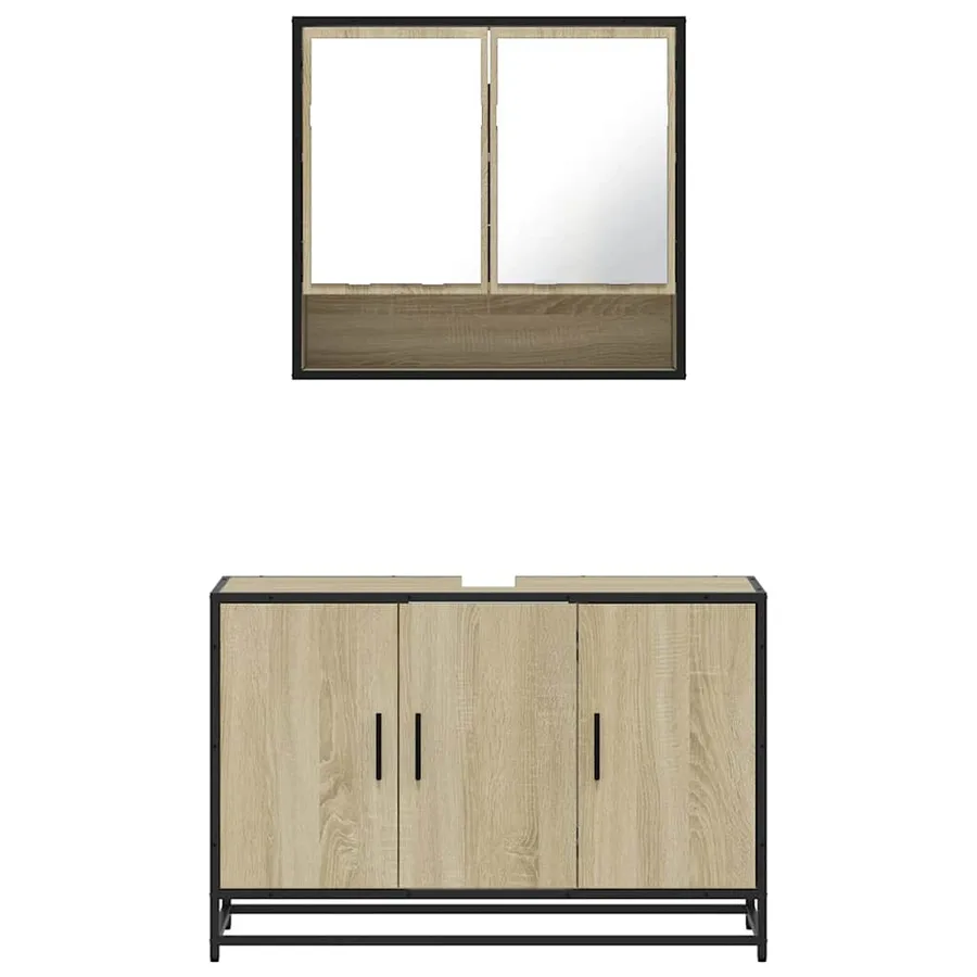 Ensemble de meubles de salle de bain 2 pcs chêne sonoma - 5