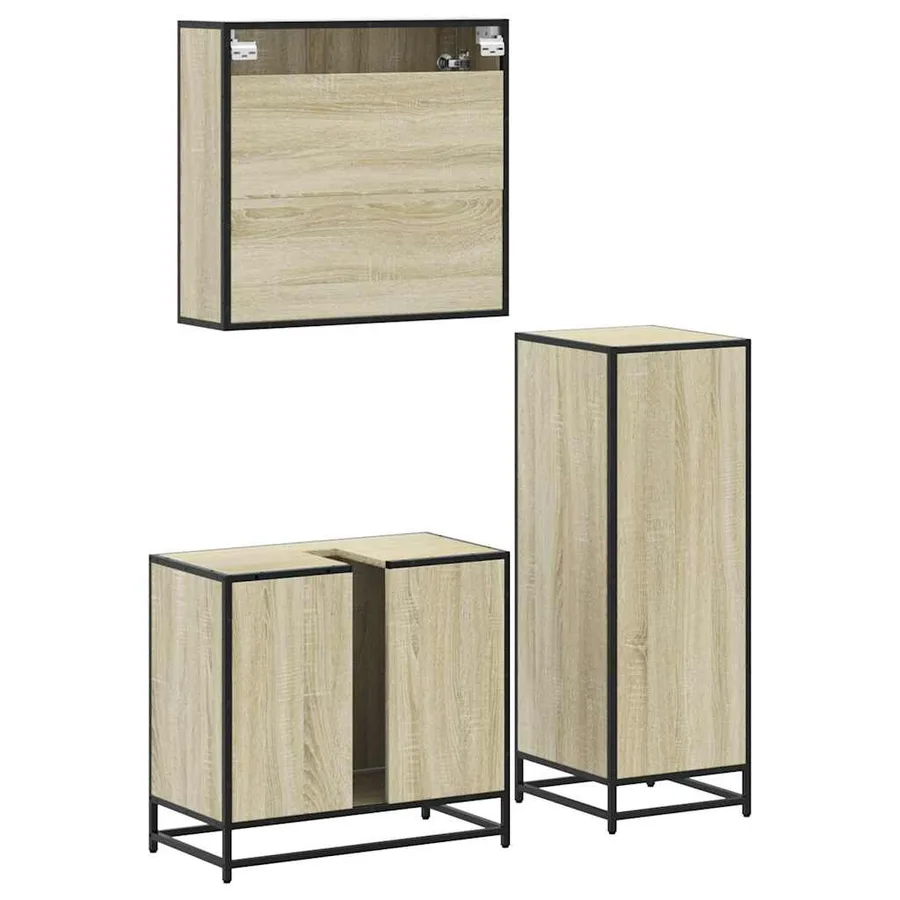 Ensemble de meubles de salle de bain 3 pcs chêne sonoma - 7