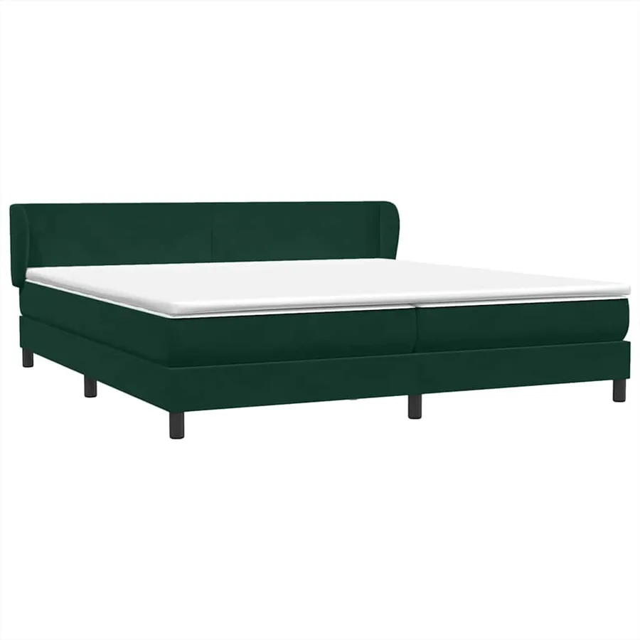 Sommier à lattes de lit et matelas vert foncé 180x210cm velours - 2