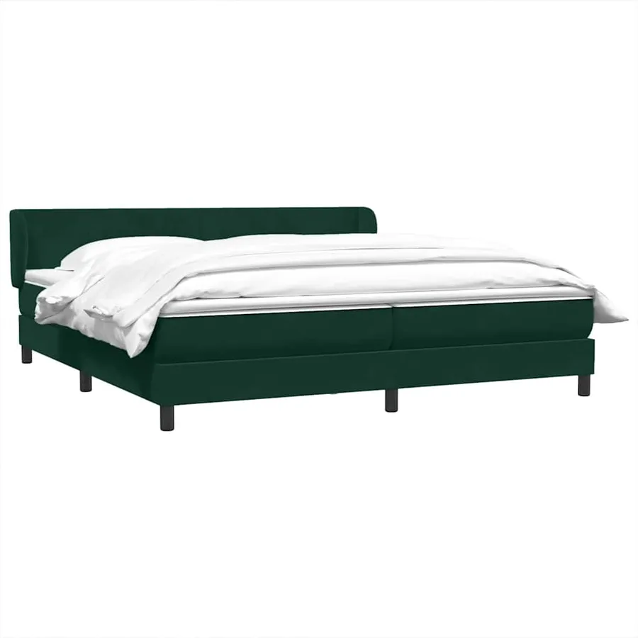 Sommier à lattes de lit et matelas vert foncé 180x210cm velours - 4