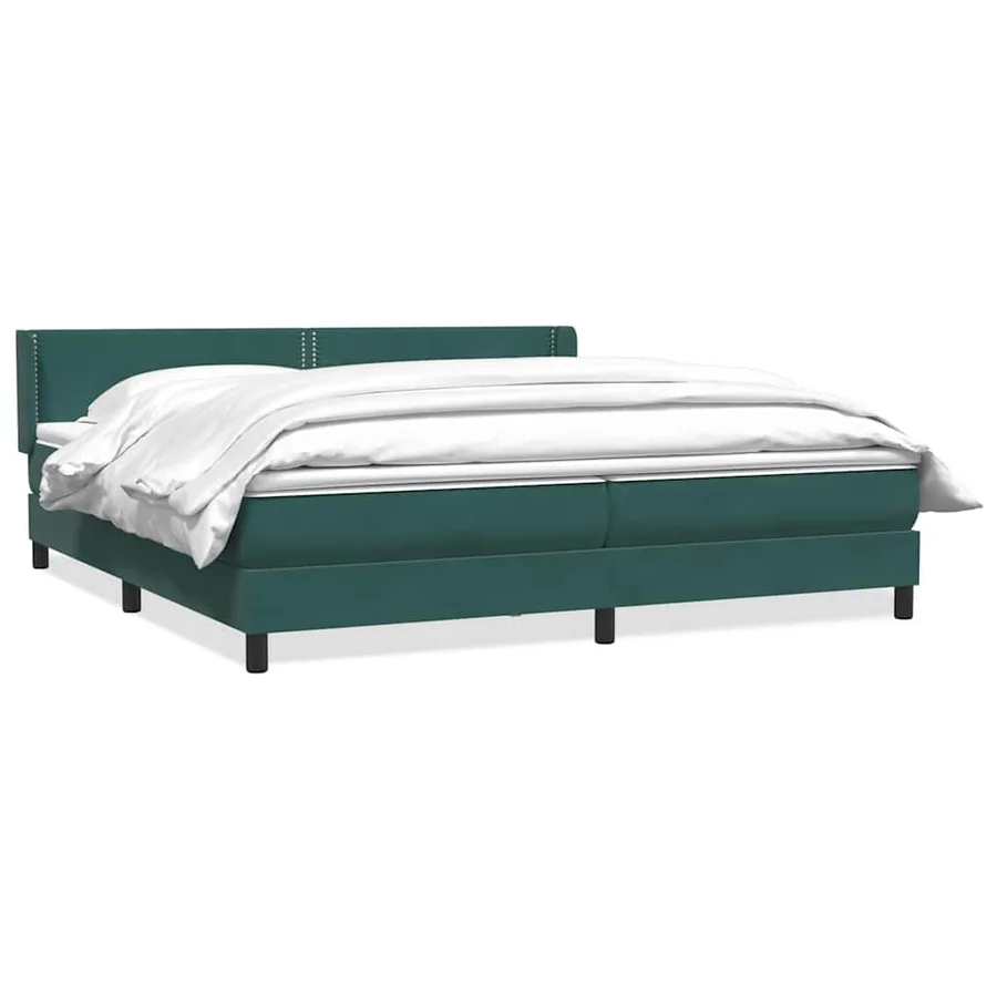 Sommier à lattes de lit et matelas vert foncé 180x210cm velours - 2