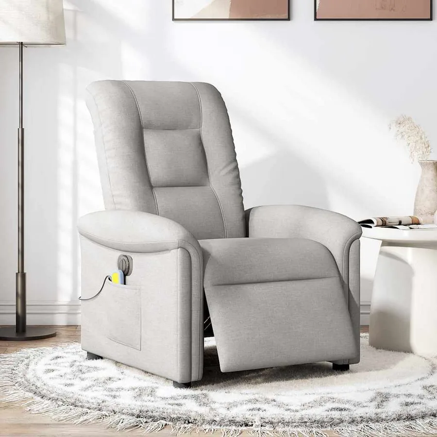 Fauteuil de massage inclinable électrique gris nuage tissu - 2