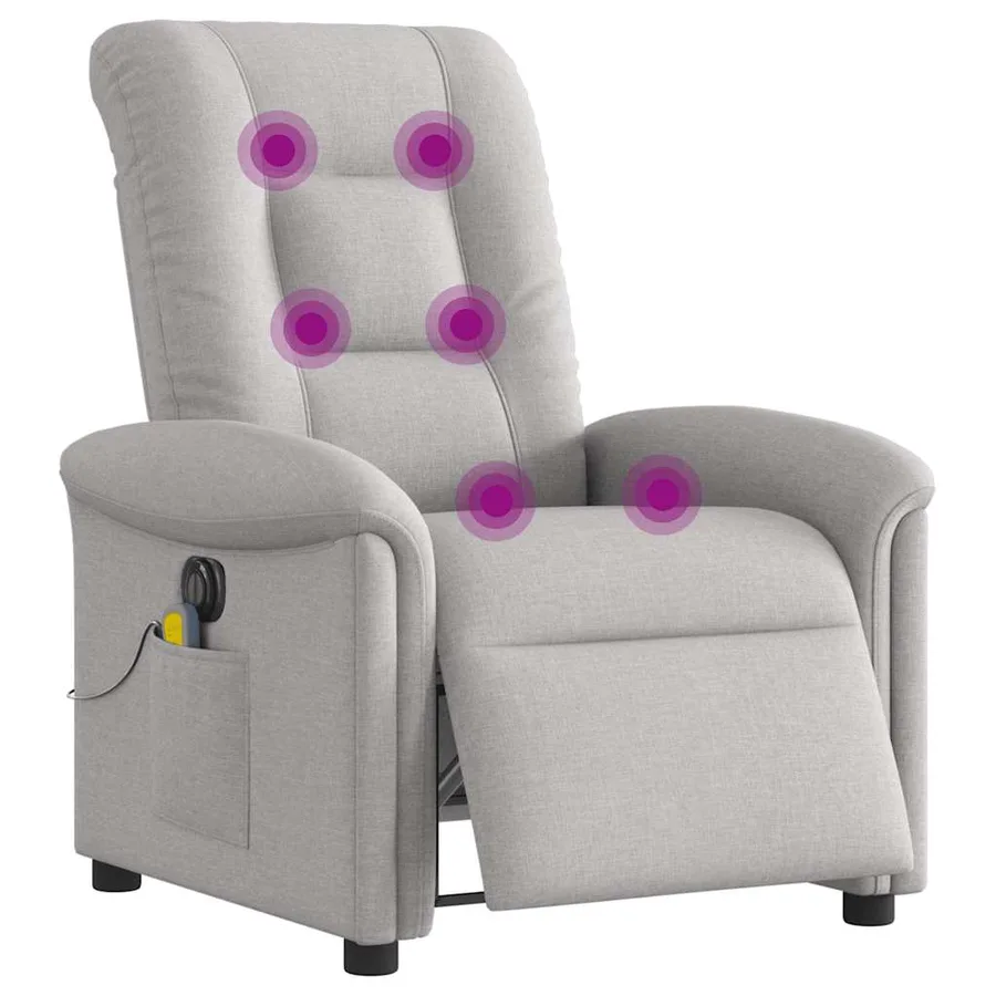 Fauteuil de massage inclinable électrique gris nuage tissu - 3