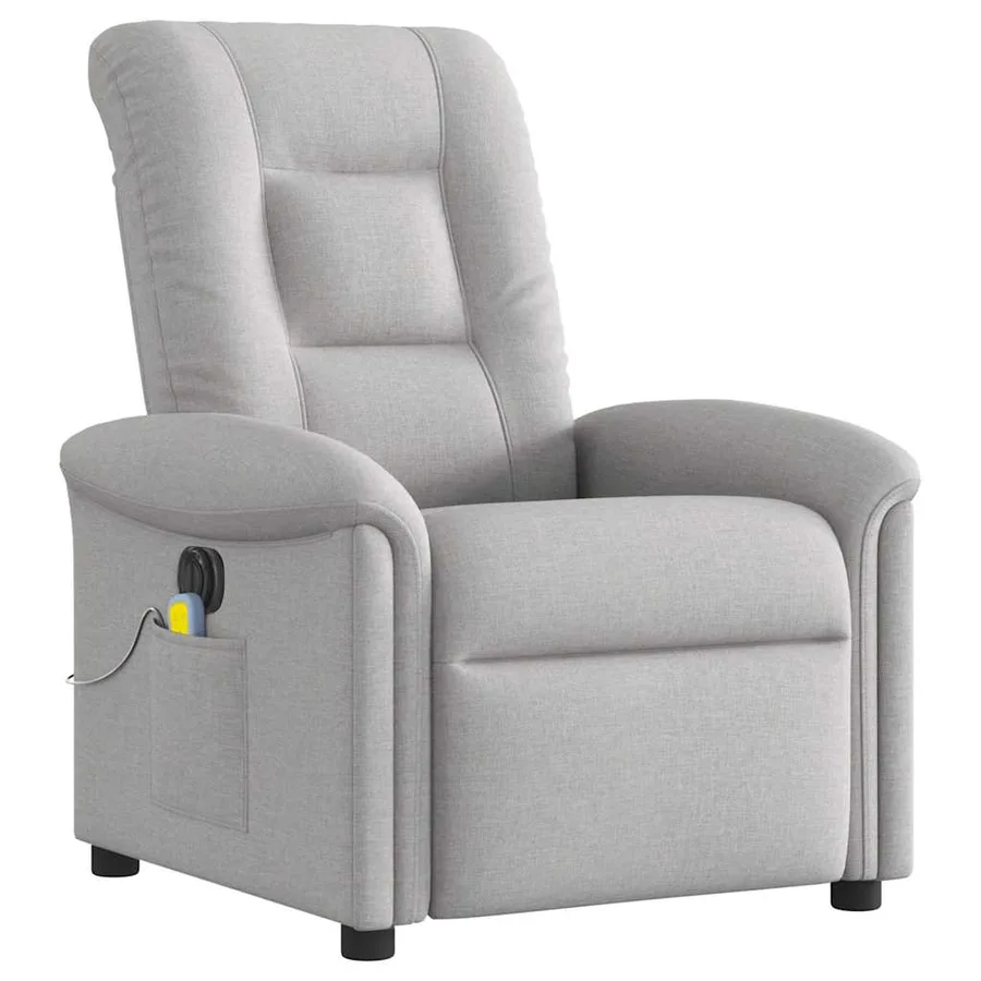 Fauteuil de massage inclinable électrique gris nuage tissu - 4