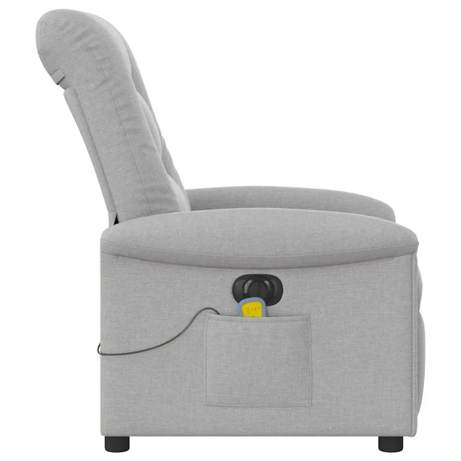Fauteuil de massage inclinable électrique gris nuage tissu - 6