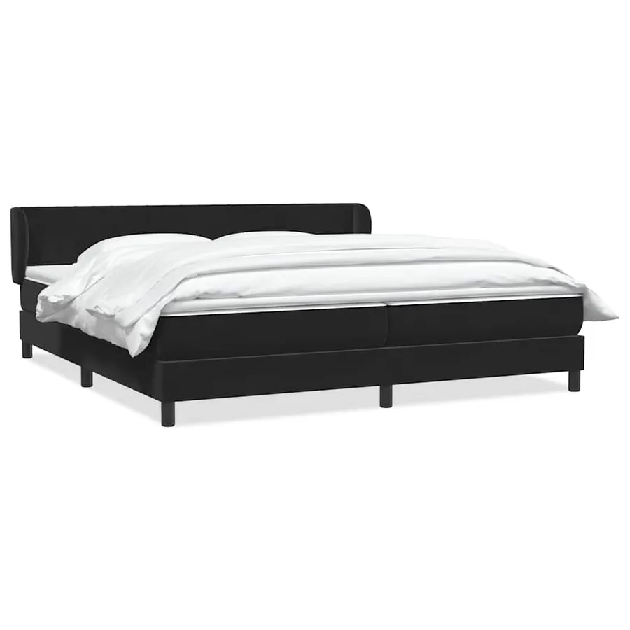 Sommier à lattes de lit avec matelas noir 200x210 cm Velours - 2