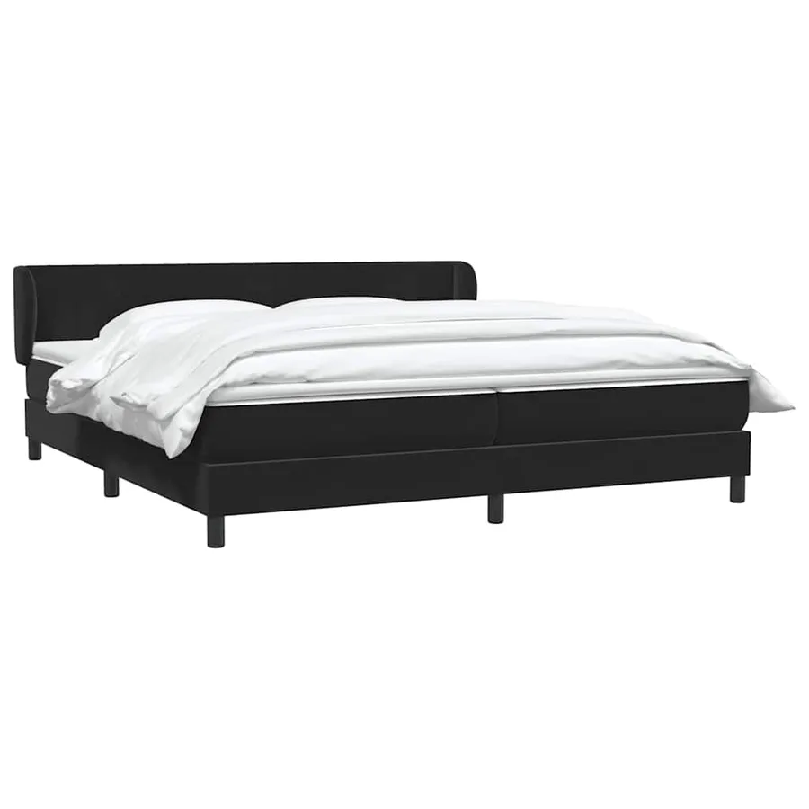 Sommier à lattes de lit avec matelas noir 200x210 cm Velours - 3