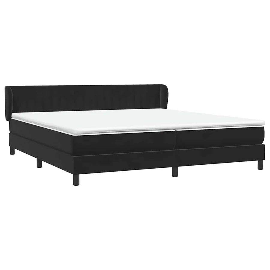 Sommier à lattes de lit avec matelas noir 200x210 cm Velours - 4