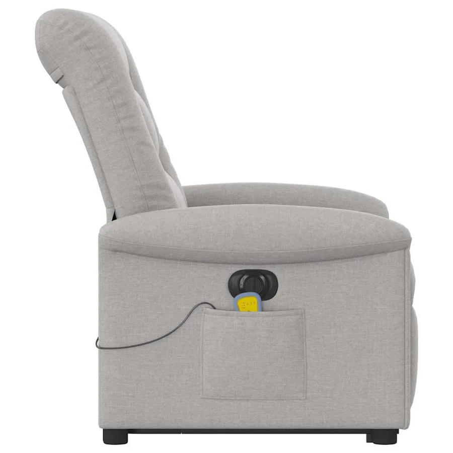 Fauteuil inclinable de massage électrique gris nuage tissu - 6
