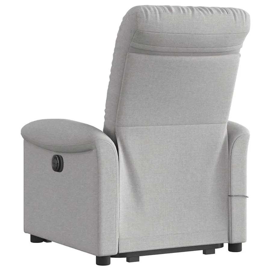 Fauteuil inclinable de massage électrique gris nuage tissu - 7