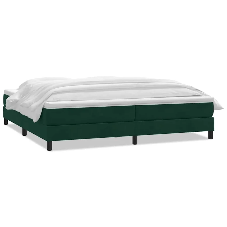 Sommier à lattes de lit et matelas vert foncé 180x210cm velours - 2