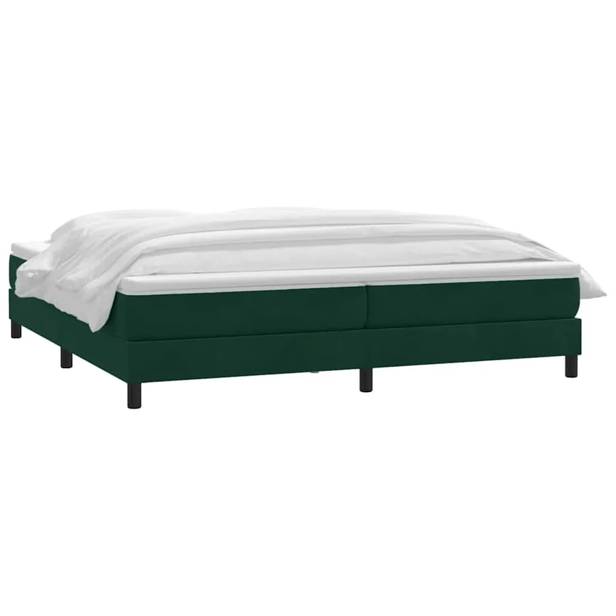 Sommier à lattes de lit et matelas vert foncé 180x210cm velours - 3