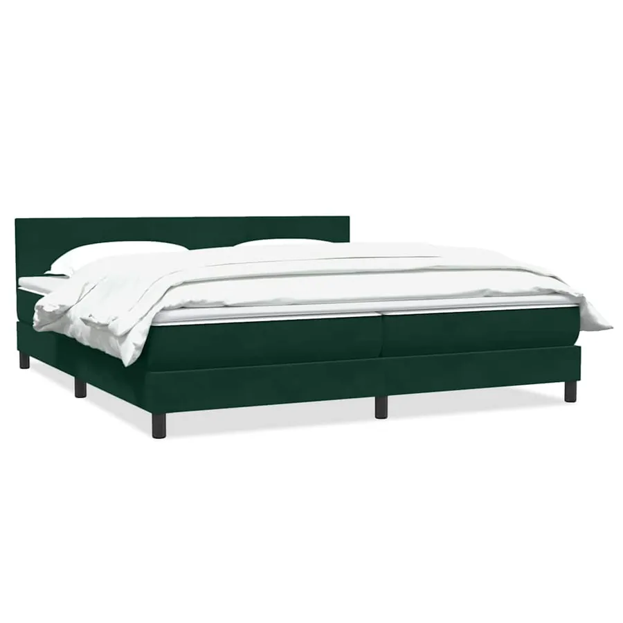 Sommier à lattes de lit et matelas vert foncé 180x210cm velours