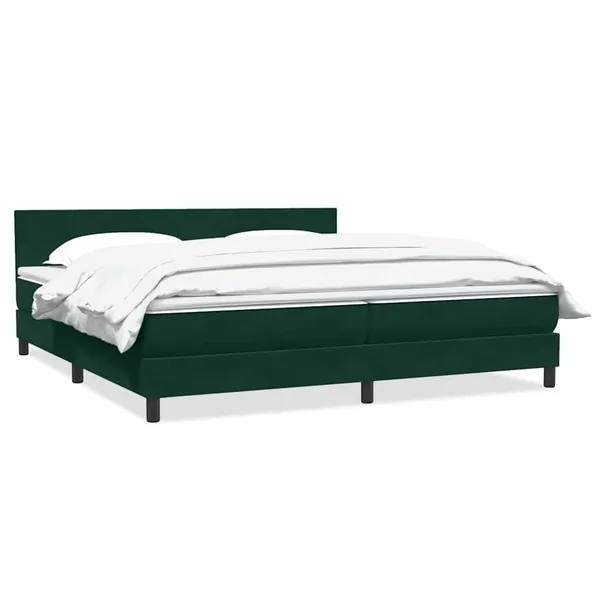Sommier à lattes de lit et matelas vert foncé 180x210cm velours