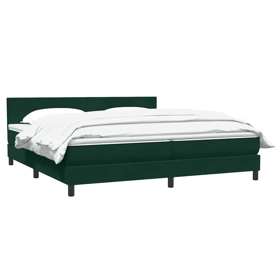 Sommier à lattes de lit et matelas vert foncé 180x210cm velours - 4