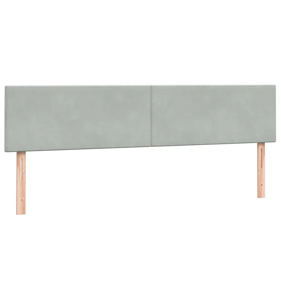 Sommier à lattes de lit et matelas et LED gris clair 180x210cm velours - 7