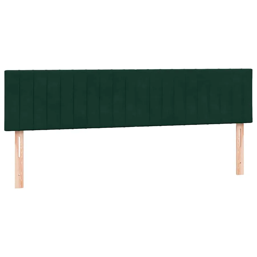 Sommier à lattes de lit et matelas et LED vert foncé 180x210cm velours - 7