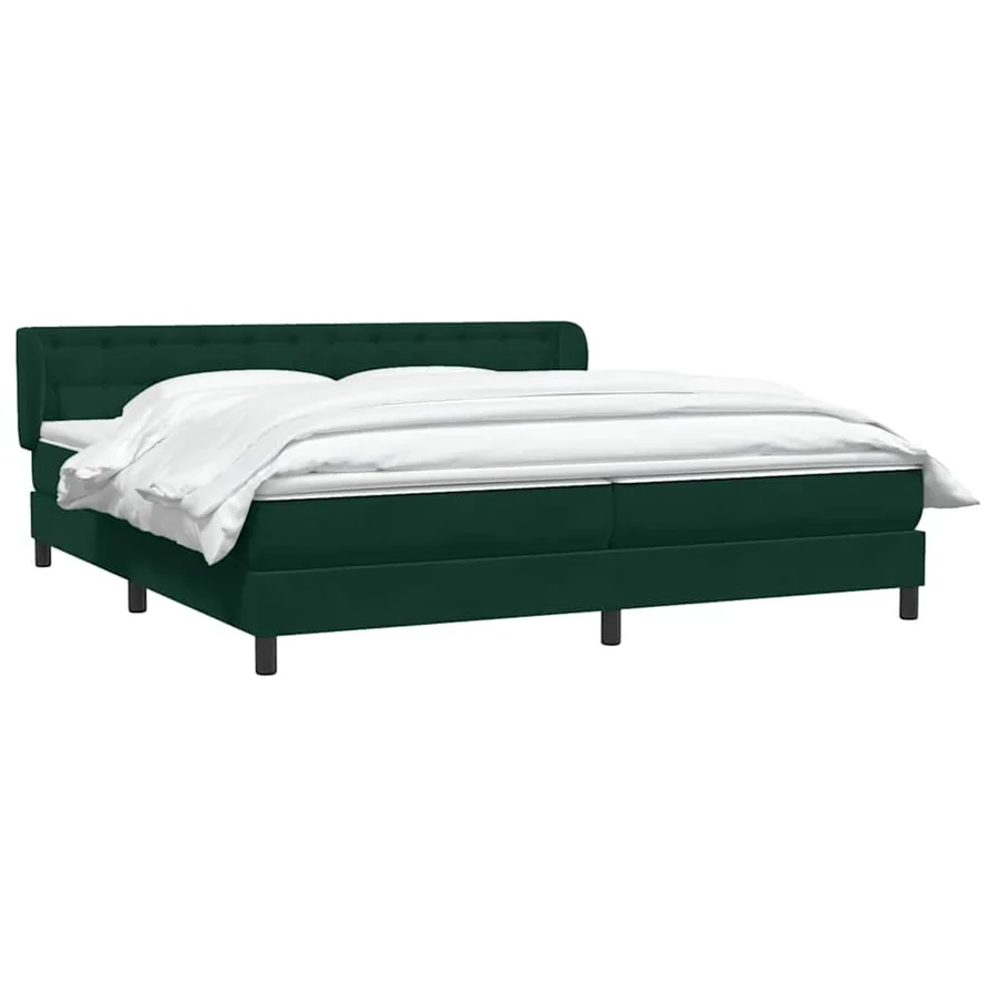 Sommier à lattes de lit et matelas vert foncé 180x210cm velours - 3