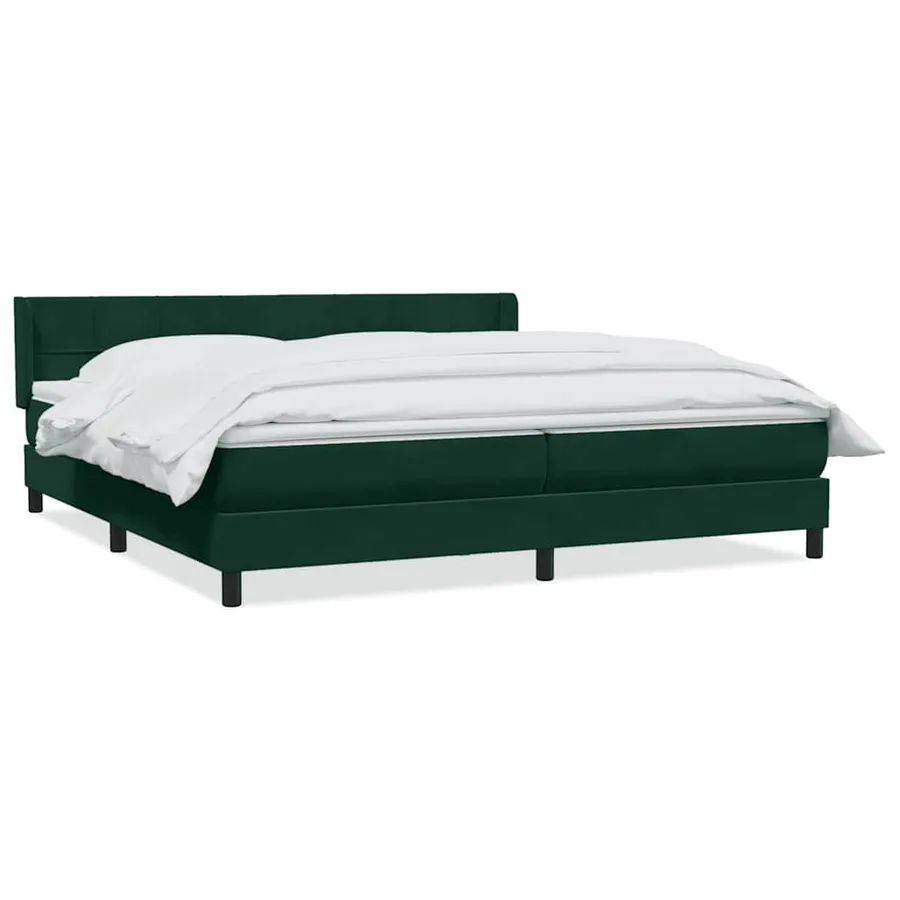 Sommier à lattes de lit et matelas vert foncé 180x210cm velours - 2