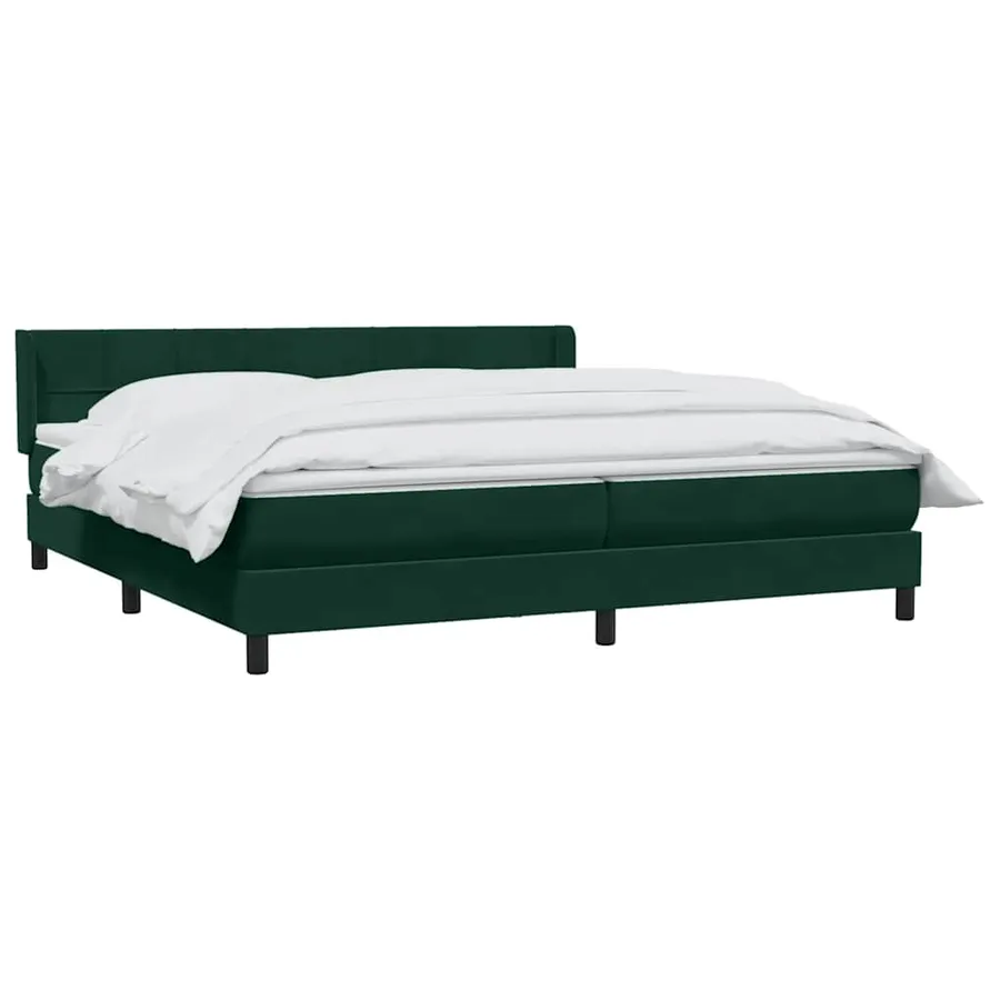 Sommier à lattes de lit et matelas vert foncé 180x210cm velours - 3