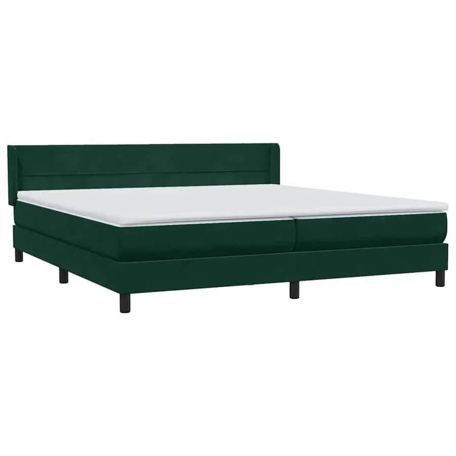 Sommier à lattes de lit et matelas vert foncé 180x210cm velours - 4