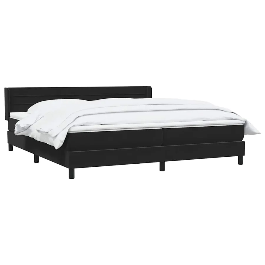 Sommier à lattes de lit avec matelas noir 200x210 cm Velours - 3