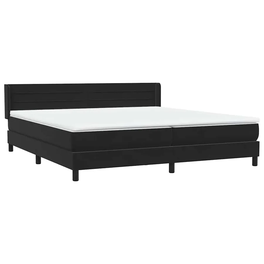 Sommier à lattes de lit avec matelas noir 200x210 cm Velours - 4