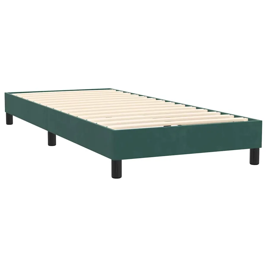 Sommier à lattes de lit et matelas et LED vert foncé 90x220 cm velours - 6