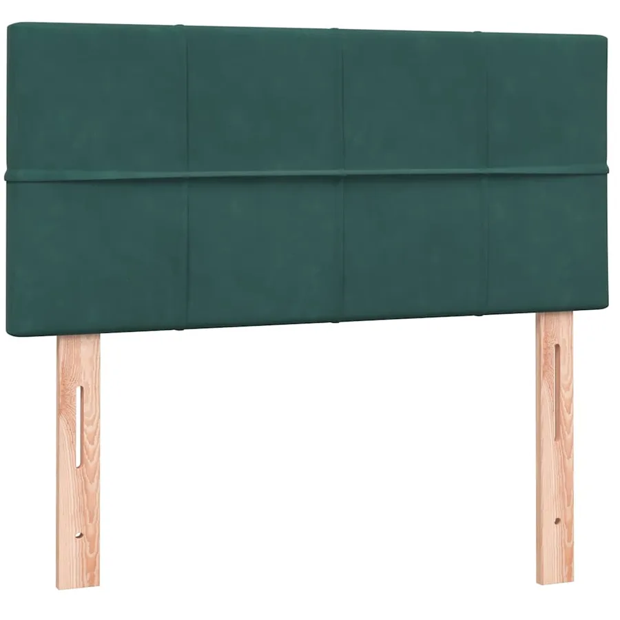 Sommier à lattes de lit et matelas et LED vert foncé 90x220 cm velours - 7