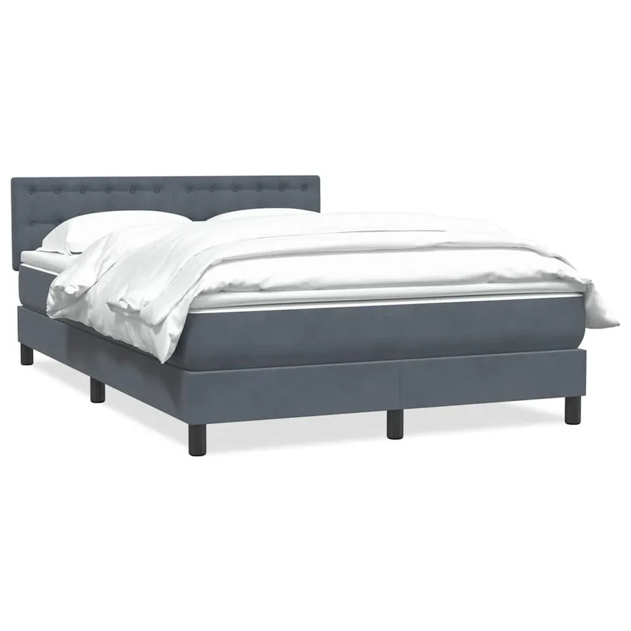Sommier à lattes de lit et matelas gris foncé 140x210cm velours - 2