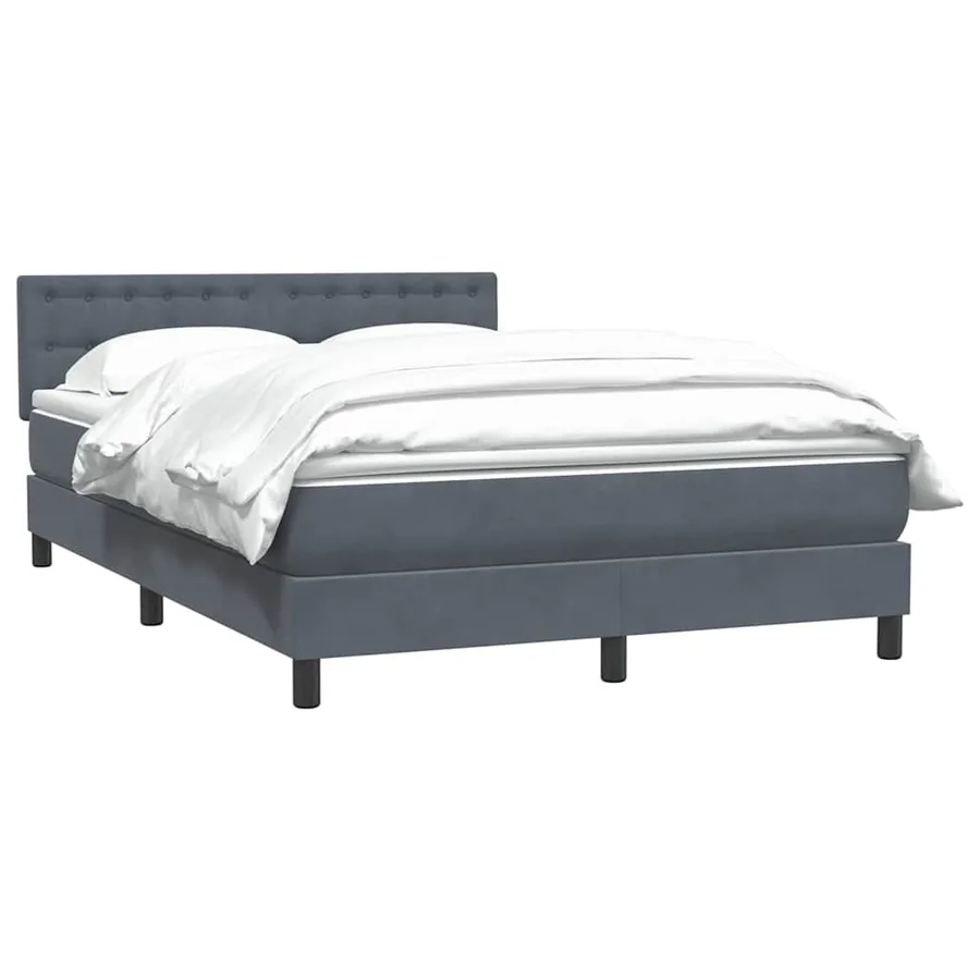 Sommier à lattes de lit et matelas gris foncé 140x210cm velours - 3