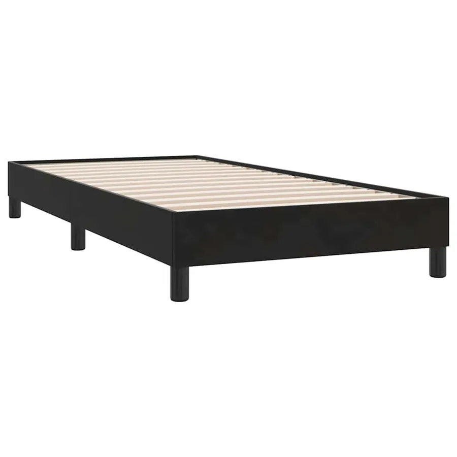Sommier à lattes de lit avec matelas noir 90x210 cm velours - 5