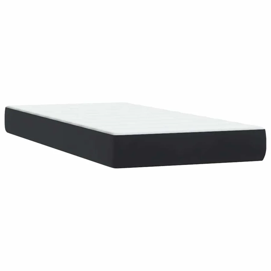 Sommier à lattes de lit avec matelas noir 90x210 cm velours - 6