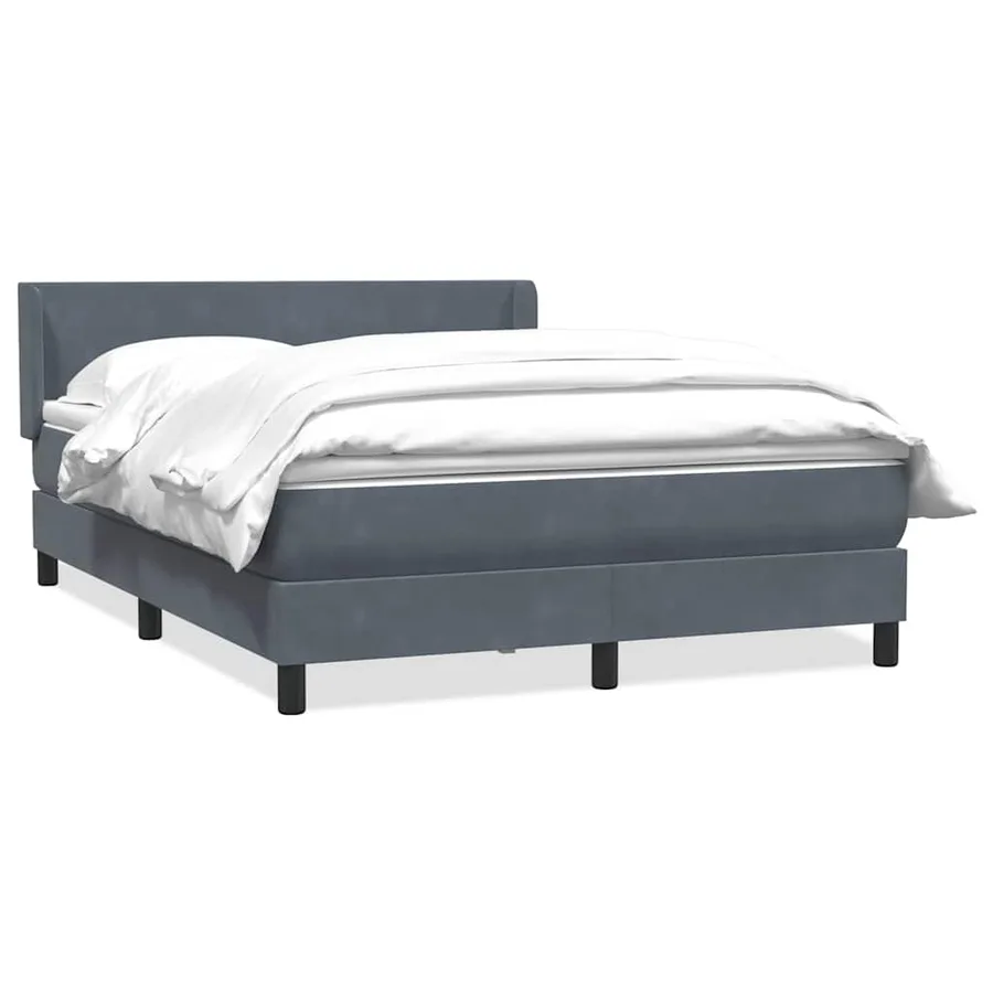 Sommier à lattes de lit et matelas gris foncé 140x210cm velours - 2