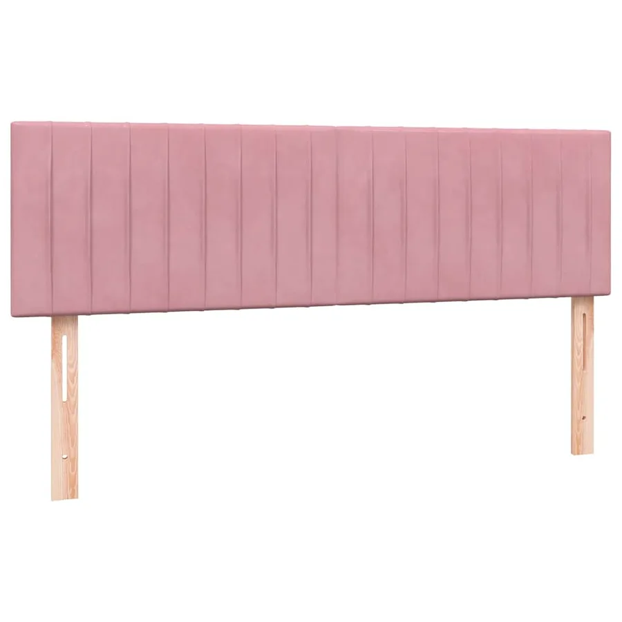 Sommier à lattes de lit avec matelas rose 140x210 cm velours - 7