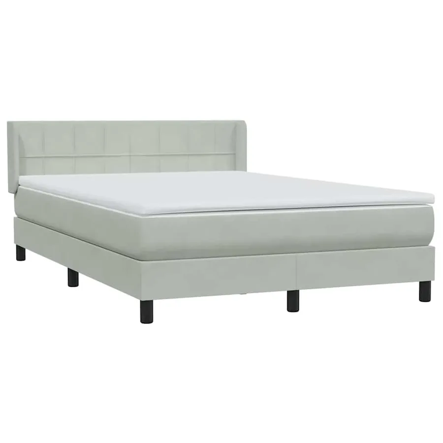 Sommier à lattes de lit et matelas gris clair 140x210cm velours - 4