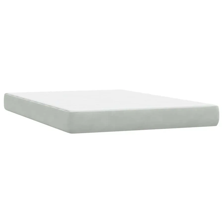 Sommier à lattes de lit et matelas gris clair 140x210cm velours - 6
