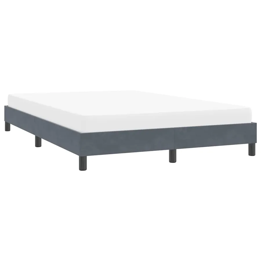 Cadre de lit sans matelas gris foncé 160x210 cm velours - 4
