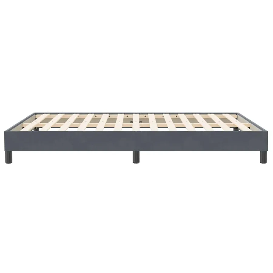 Cadre de lit sans matelas gris foncé 160x210 cm velours - 6