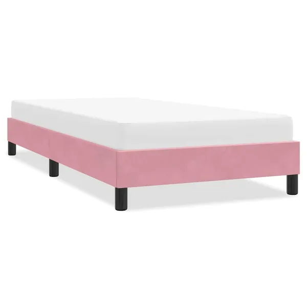 Cadre de lit sans matelas rose 100x210 cm velours