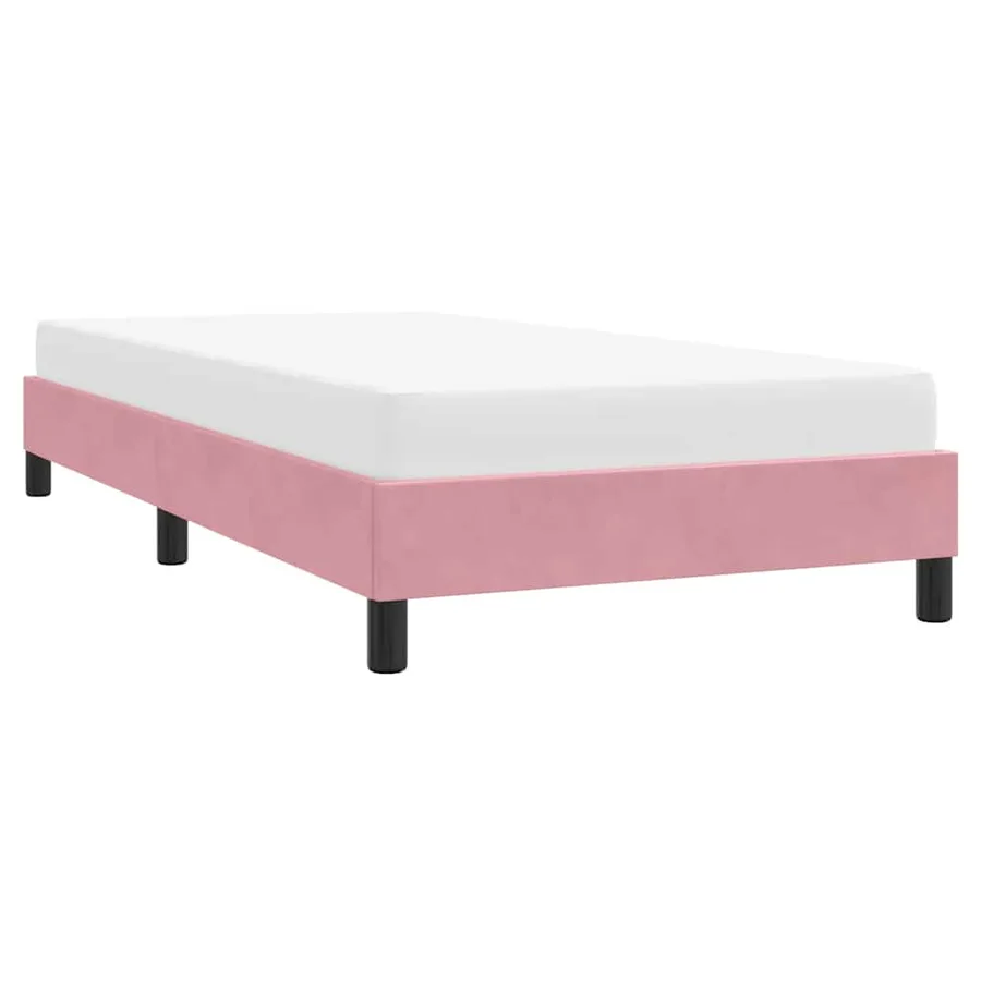 Cadre de lit sans matelas rose 100x210 cm velours - 4