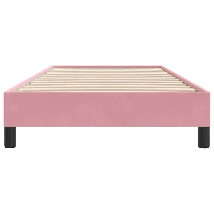 Cadre de lit sans matelas rose 100x210 cm velours - 5