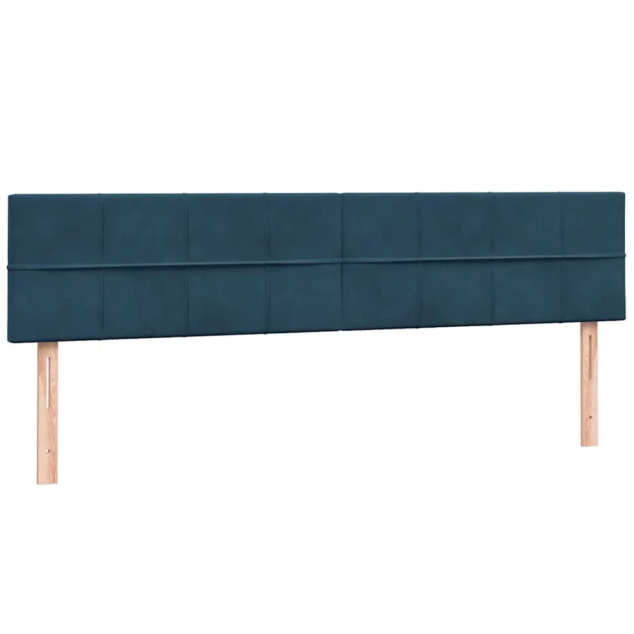 Sommier à lattes de lit et matelas bleu foncé 200x210cm velours - 6
