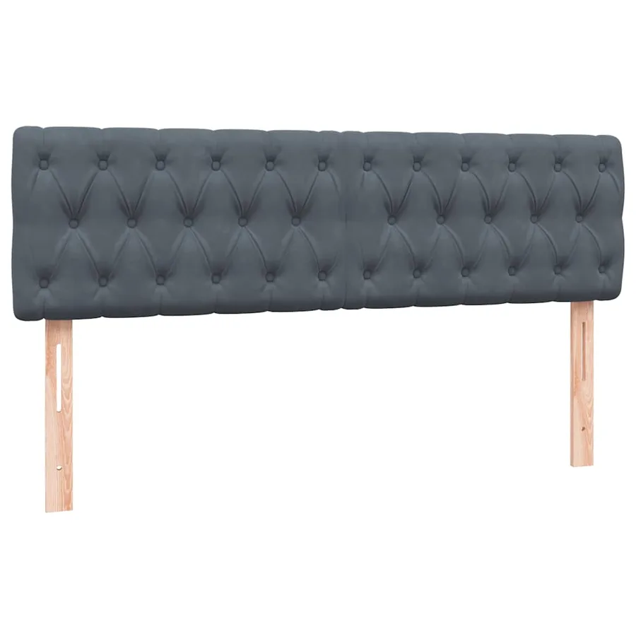 Sommier à lattes de lit et matelas gris foncé 140x210cm velours - 6