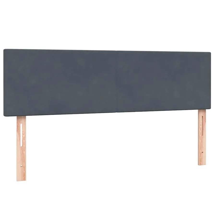 Sommier à lattes de lit et matelas et LED gris foncé 140x210cm velours - 7